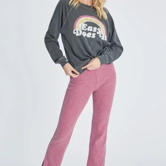 NWOT WILDFOX Easy Does It Sommers Gray Rainbow Crewneck Sweatshirt XS Small - Picture 4 of 11